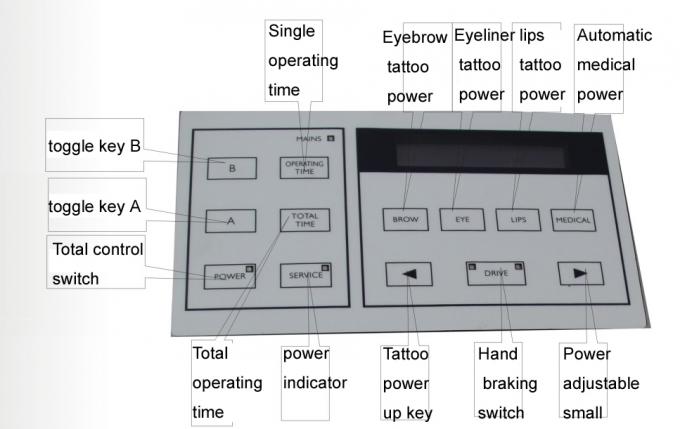 Approvisionnements permanents d'équipement de tatouage de maquillage, machine de tatouage avec l'alimentation d'énergie d'affichage à cristaux liquides 1
