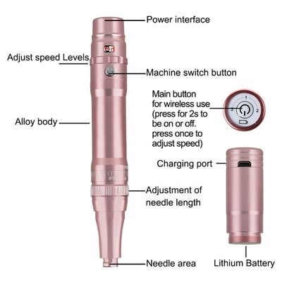 Chine Machine de tatouage de pistolet sans fil populaire Longueur du corps 136 * 20mm Microblading Machine PMU sans fil pour les sourcils Coup de cheveux Sourcils fournisseur