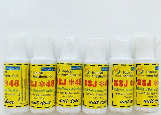 Chine SSJ*48 Brosses brodées pour tatouage Gel anesthésique à 6% d'hydrochlorure anesthésiant fournisseur