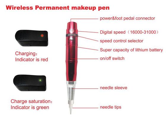 Chine Stylo permanent de maquillage de paupières d'ajustement de vitesse sans cordon de secteur fournisseur