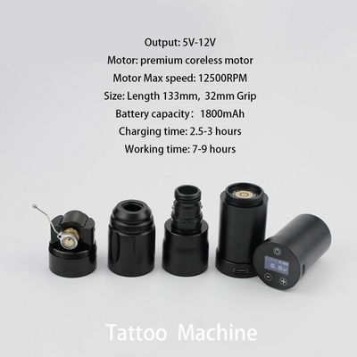 Machine de tatouage sans fil en acier inoxydable 1800mAh NARW Affichage 1-OLED Écran tactile Batterie rotative pistolet de tatouage stylo de tatouage avec puissance RCA fournisseur