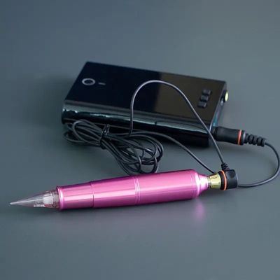Micropigmentation du cuir chevelu Sourcils lèvres jaunes Cartouches de tatouage rotatives stylo en acier inoxydable avec alimentation électrique par batterie fournisseur