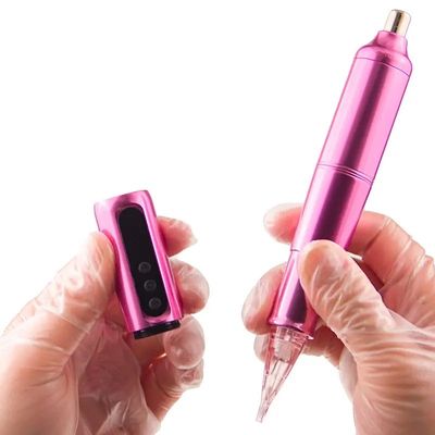 Micropigmentation du cuir chevelu Sourcils lèvres jaunes Cartouches de tatouage rotatives stylo en acier inoxydable avec alimentation électrique par batterie fournisseur