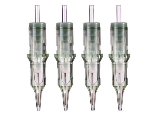 Aiguilles de maquillage semi-permanent en acier inoxydable, de couleur verte
