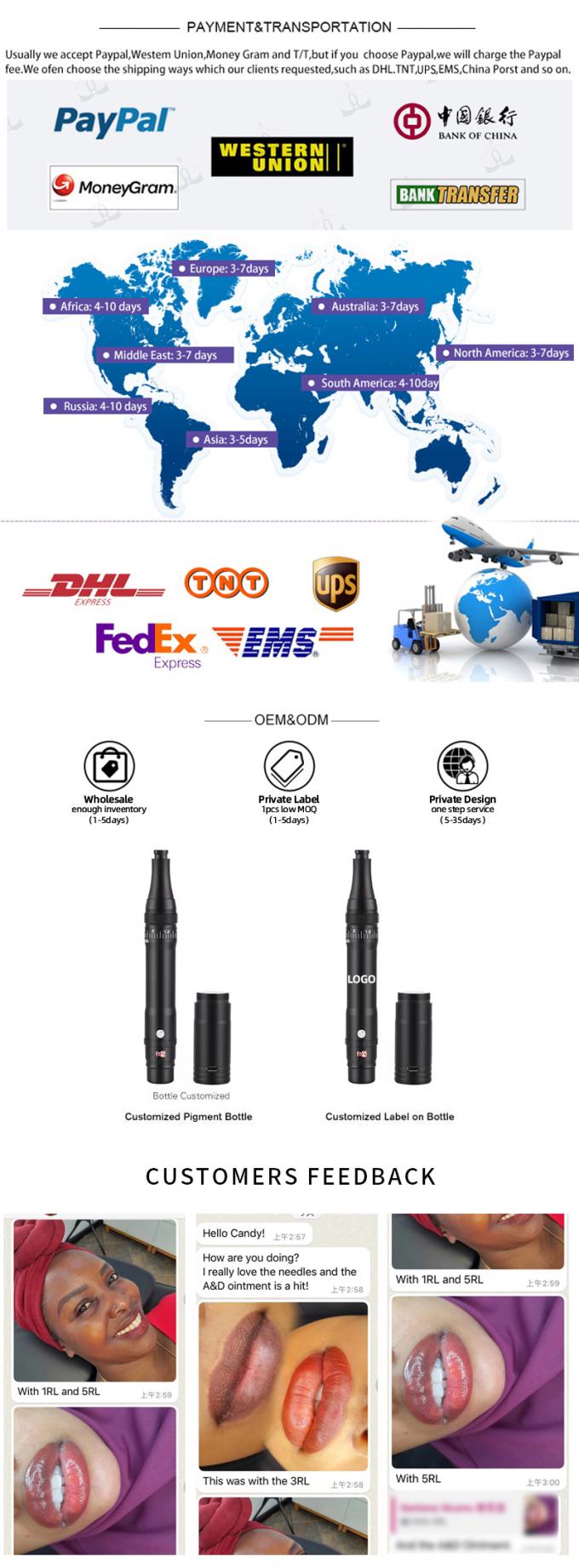 Machine à écrire de tatouage à lèvres électroniques et cosmétiques à sourcils à maquillage permanent à sourcils avec interface RCA et vitesse max.10000 RPM 11