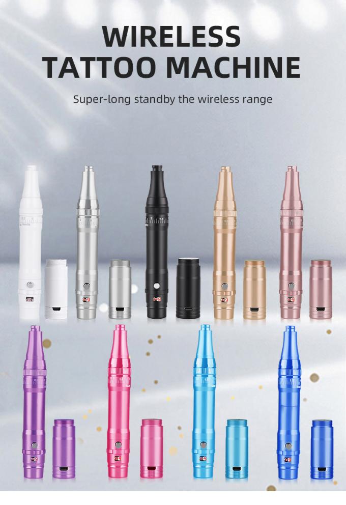 Machine de tatouage de sourcils à batterie professionnelle avec une saillie d'aiguille de 0 à 3,5 mm et une conception sans fil 0