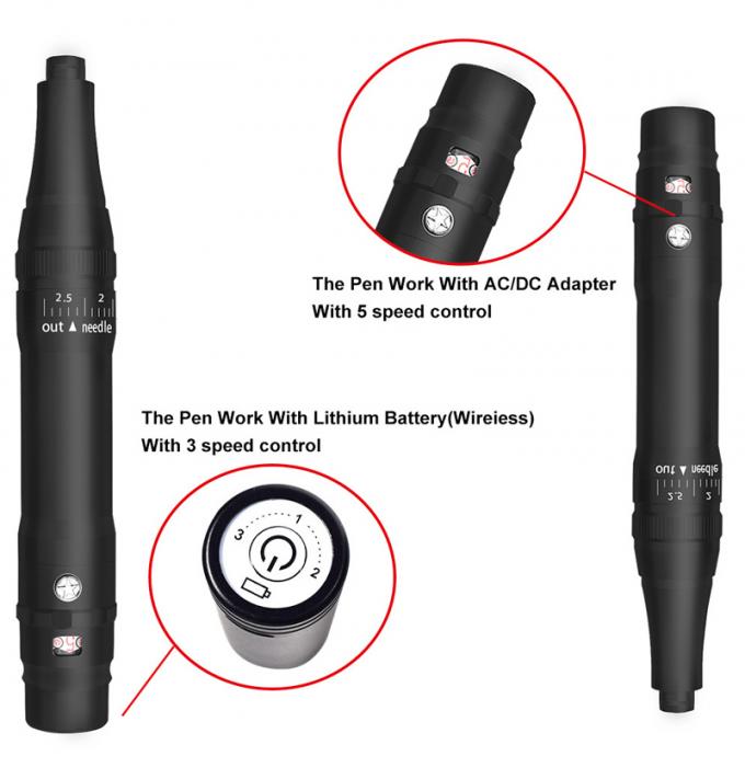 Machine de tatouage de sourcils à batterie professionnelle avec une saillie d'aiguille de 0 à 3,5 mm et une conception sans fil 3