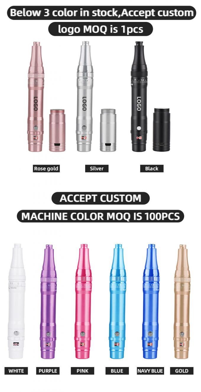 Machine de tatouage de sourcils à batterie professionnelle avec une saillie d'aiguille de 0 à 3,5 mm et une conception sans fil 6