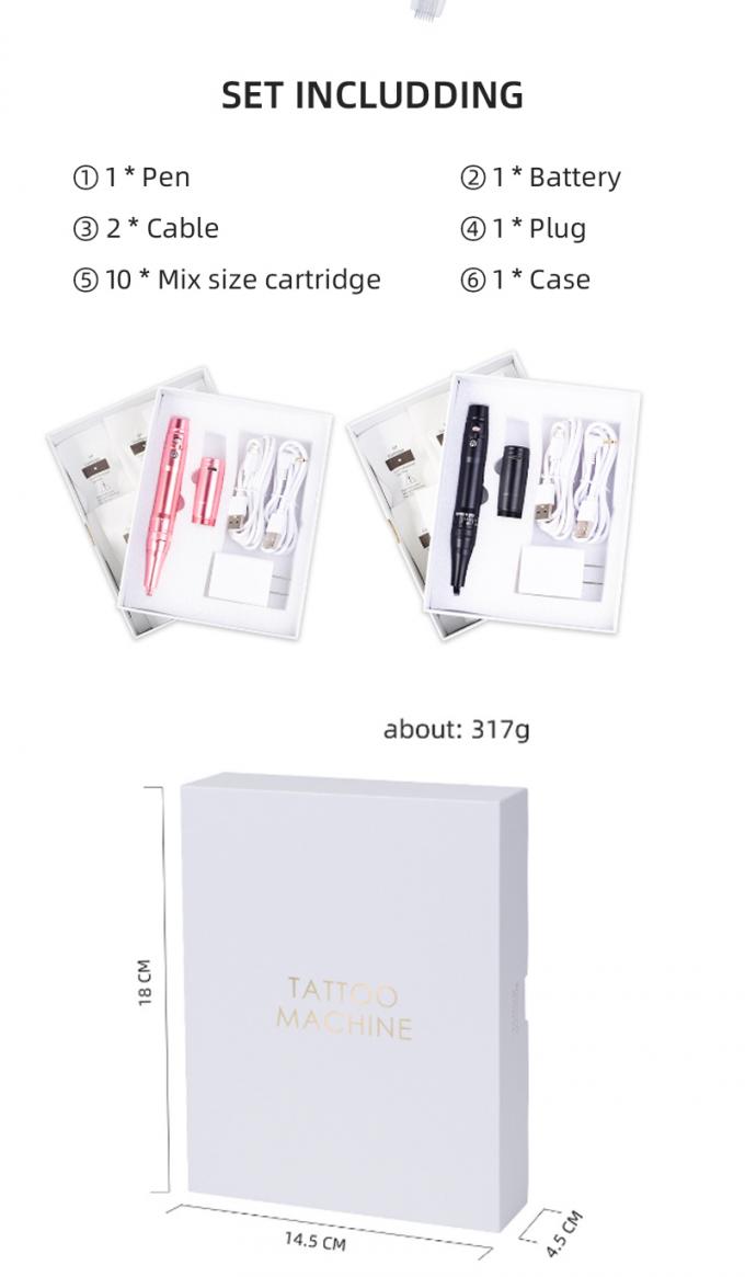 Machine de tatouage de sourcils à batterie professionnelle avec une saillie d'aiguille de 0 à 3,5 mm et une conception sans fil 8