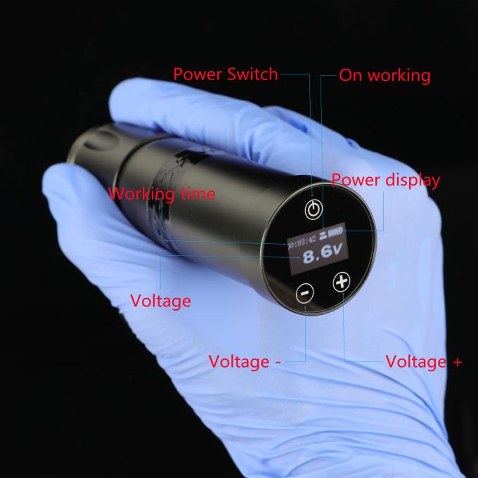 Machine de tatouage sans fil en acier inoxydable 1800mAh NARW Affichage 1-OLED Écran tactile Batterie rotative pistolet de tatouage stylo de tatouage avec puissance RCA 2