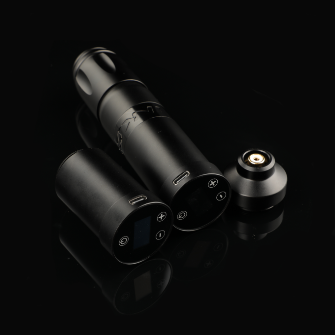 Machine de tatouage sans fil en acier inoxydable 1800mAh NARW Affichage 1-OLED Écran tactile Batterie rotative pistolet de tatouage stylo de tatouage avec puissance RCA 5