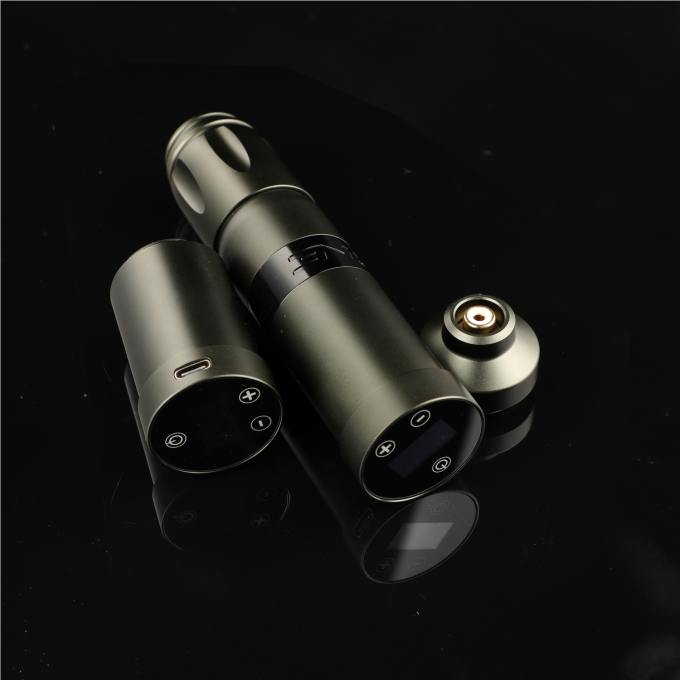 Machine de tatouage sans fil en acier inoxydable 1800mAh NARW Affichage 1-OLED Écran tactile Batterie rotative pistolet de tatouage stylo de tatouage avec puissance RCA 7