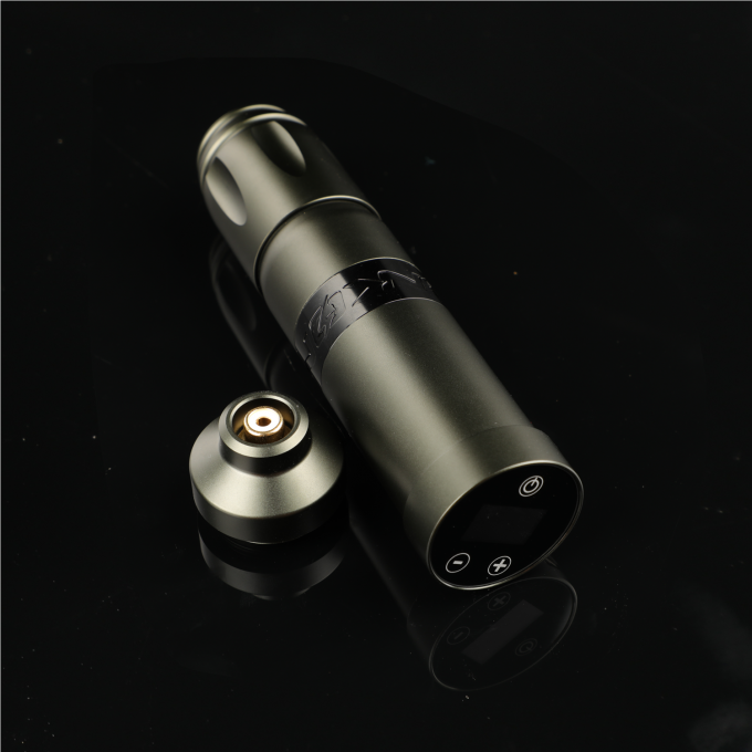 Machine de tatouage sans fil en acier inoxydable 1800mAh NARW Affichage 1-OLED Écran tactile Batterie rotative pistolet de tatouage stylo de tatouage avec puissance RCA 8
