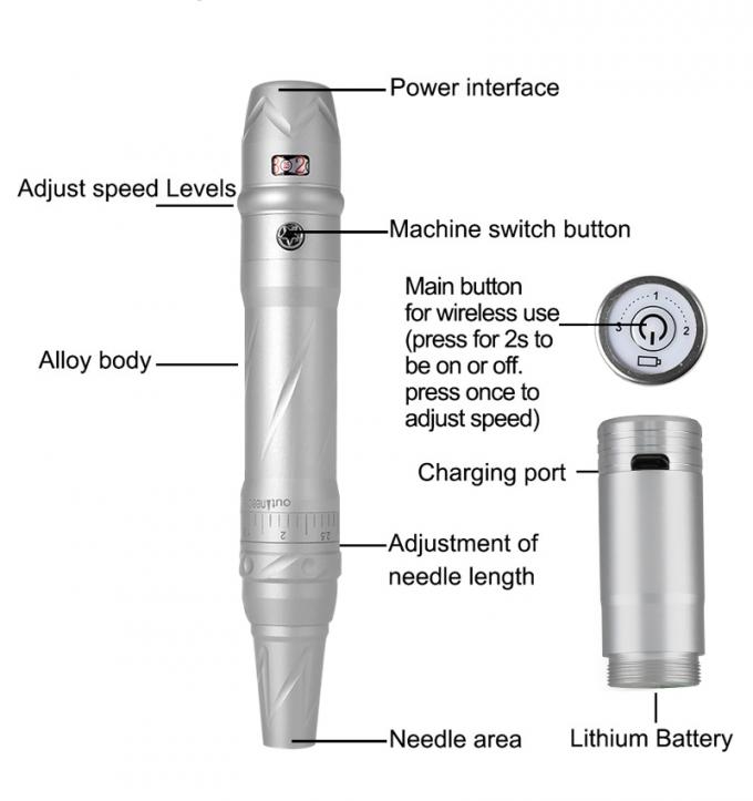Petit tatouage électrique sans fil rechargeable professionnel machine de tatouage des lèvres avec et design rechargeable 2