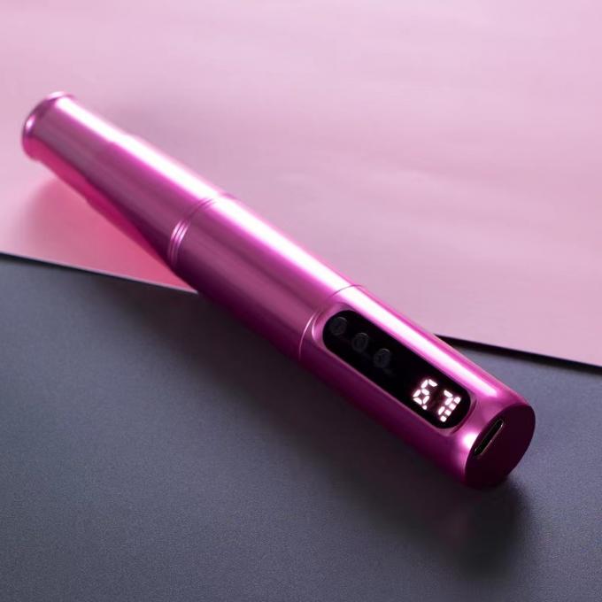 Micropigmentation du cuir chevelu Sourcils lèvres jaunes Cartouches de tatouage rotatives stylo en acier inoxydable avec alimentation électrique par batterie 8