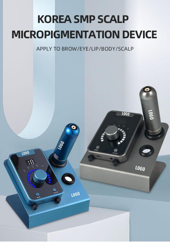 Dispositif de micropigmentation du cuir chevelu de type pistolet électrique SMP avec maquillage permanent et machine de tatouage à moteur suisse en bleu noir 0