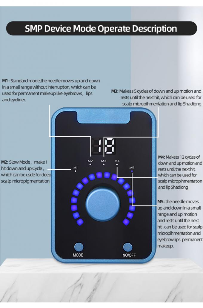 Dispositif de micropigmentation du cuir chevelu de type pistolet électrique SMP avec maquillage permanent et machine de tatouage à moteur suisse en bleu noir 4
