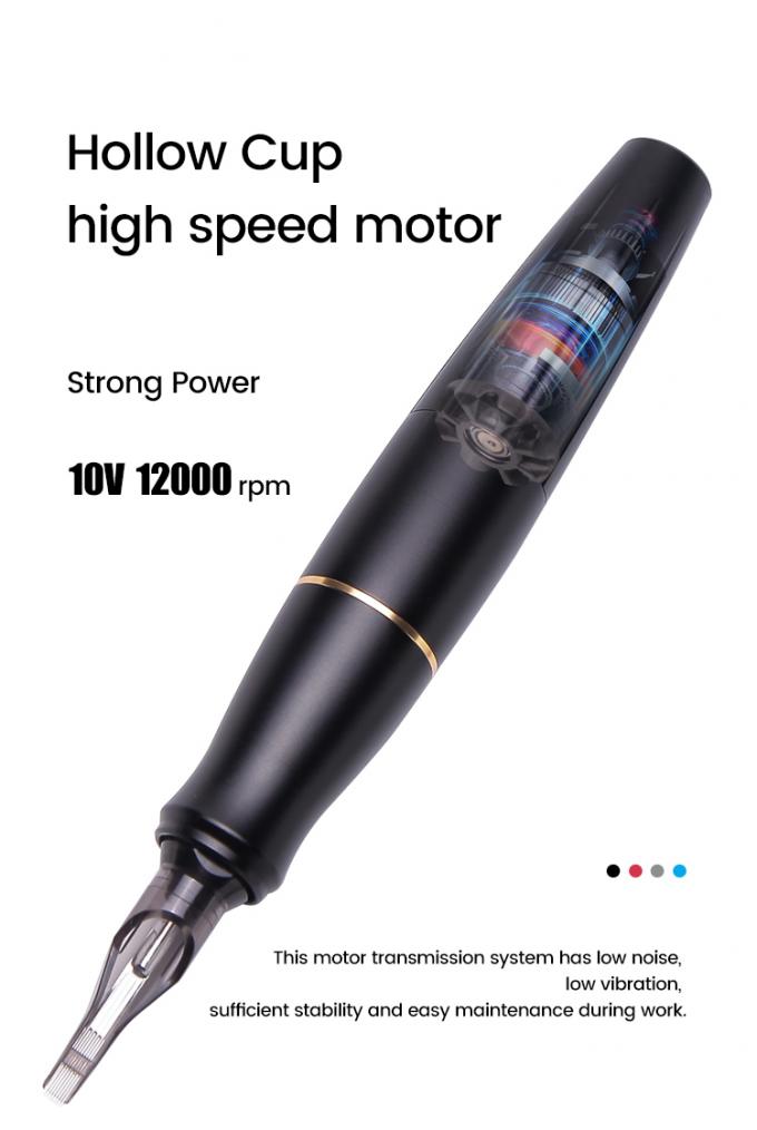 Moteur sans noyau en acier inoxydable rouge microblading sourcils lèvres Eyeliner pistolet de tatouage 0