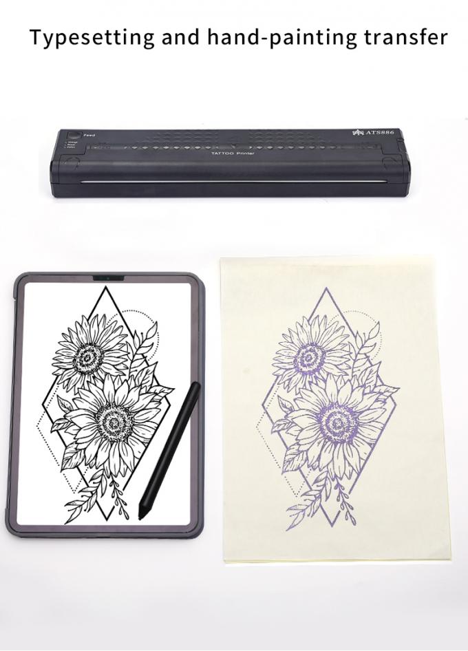 12000mAh Mini imprimante &agrave; pochoirs de tatouage, photocopieuse thermique, imprimante &agrave; transfert sans fil, imprimante de tatouage 16