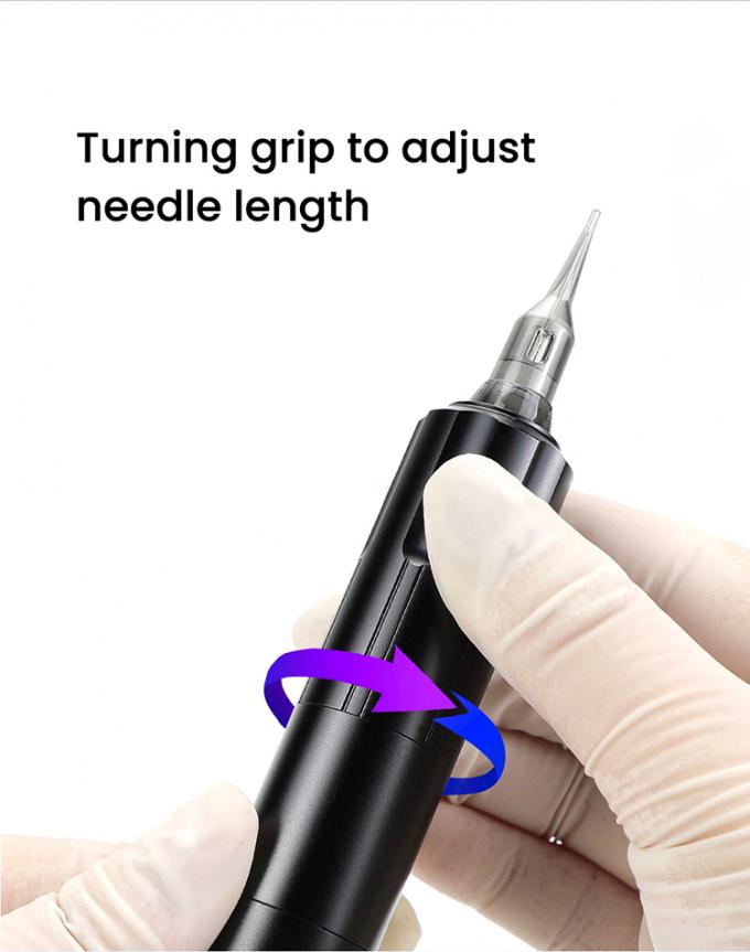 Dermographe sans fil Machine de tatouage &eacute;lectrique Machine de maquillage permanent sans fil Aluminium 2 t&ecirc;tes de batterie Mod&egrave;le de connecteur RCA 10