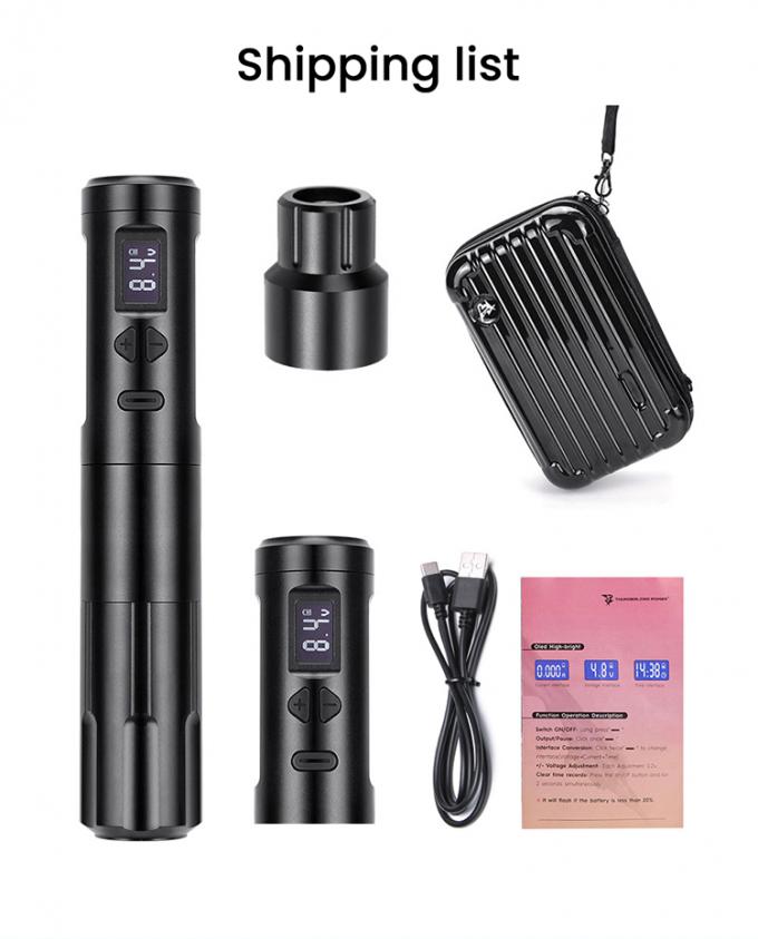 Dermographe sans fil Machine de tatouage &eacute;lectrique Machine de maquillage permanent sans fil Aluminium 2 t&ecirc;tes de batterie Mod&egrave;le de connecteur RCA 18