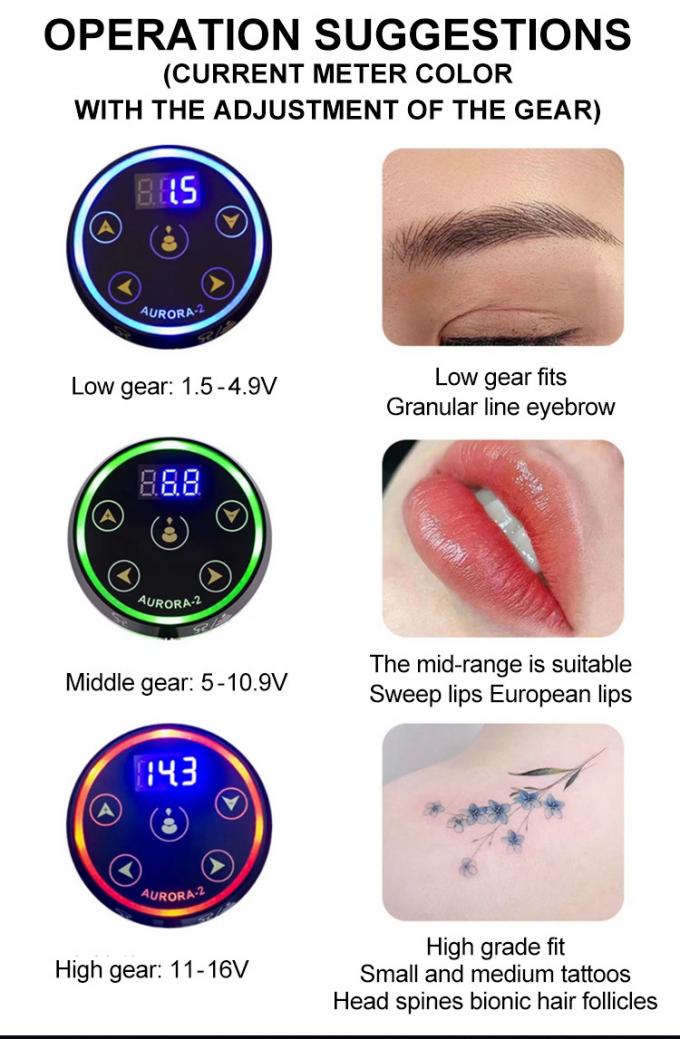 Machine &agrave; tatouer rotative avec alimentation Aurora II, Kit de stylo de tatouage populaire comprenant des pistolets de tatouage 10