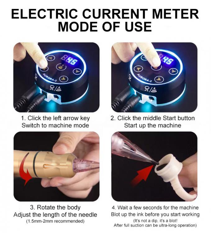 Machine &agrave; tatouer rotative avec alimentation Aurora II, Kit de stylo de tatouage populaire comprenant des pistolets de tatouage 8