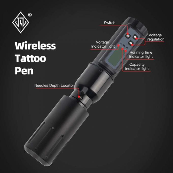 Affichage LCD &eacute;lectrique 2000mAh Batterie Pistolet de tatouage RCA Machine de tatouage rotative sans fil 4