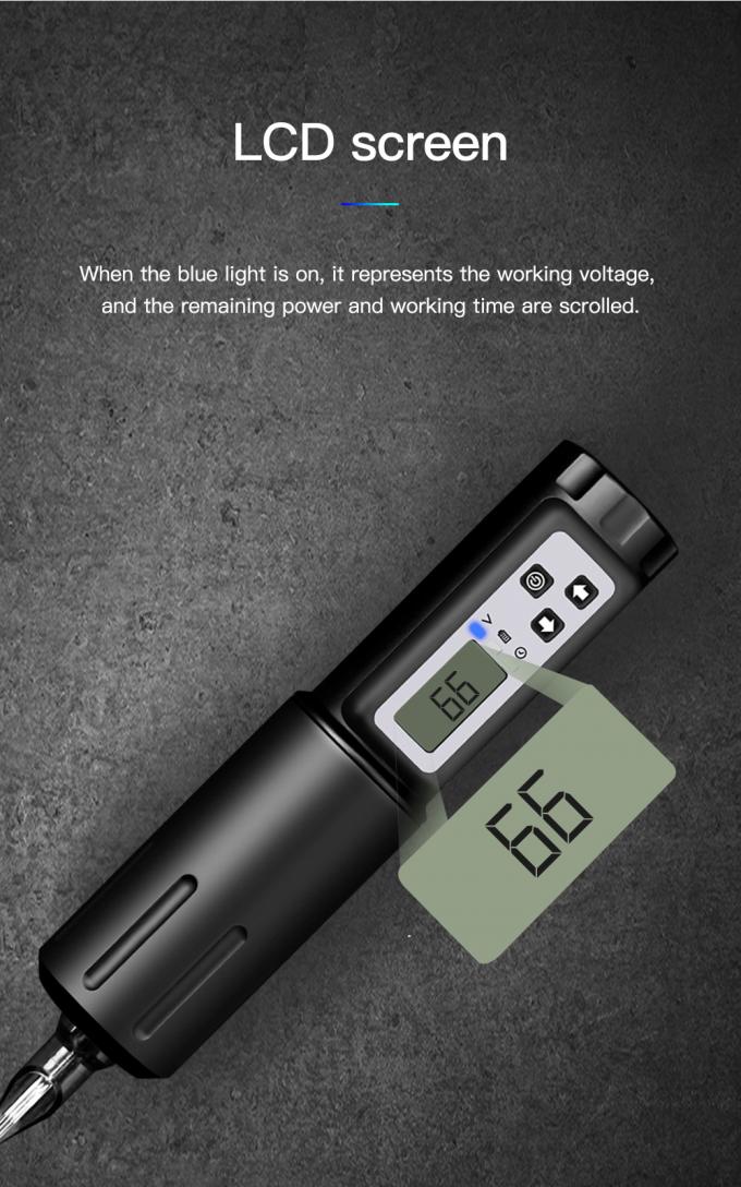 Affichage LCD &eacute;lectrique 2000mAh Batterie Pistolet de tatouage RCA Machine de tatouage rotative sans fil 6