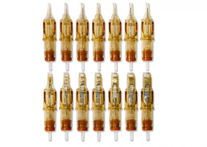 20 pièces/boîte Aiguilles de tatouage pour sourcils, cartouche jaune, maquillage permanent 1